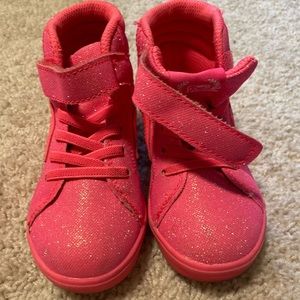 Little kids sparkle pink high tops